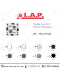 Double prise RJ12 CAT.3 + obturateurs blanc LAP Millenium 20943BL1 Casablanca Maroc