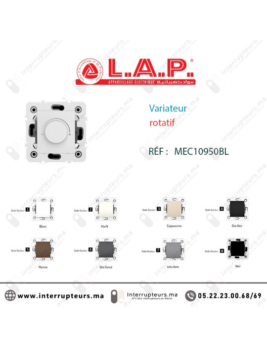 Variateur rotatif LAP MILLENIUM blanc 10950BL1 Casablanca Maroc