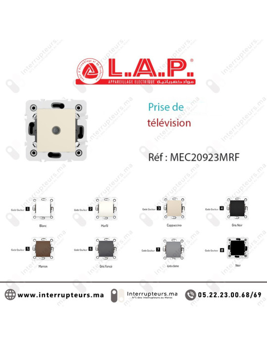 Prise de télévision LAP MILLENIUM Marfil 20923MRF Casablanca Maroc