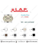 Double prise de courant 2P+T LAP MILLENIUM Marfil 20955MRF2 Casablanca Maroc