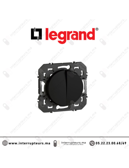 Interrupteur Legrand Dooxie double va et vient Noir mat 600202 Casablanca Maroc