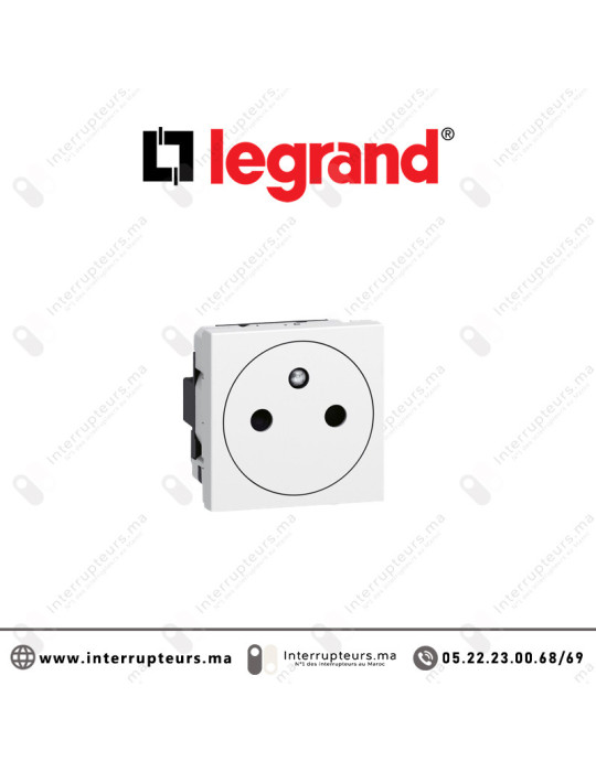 Prise 2P+T Surface Legrand Mosaic blanc 077111L Casablanca Maroc