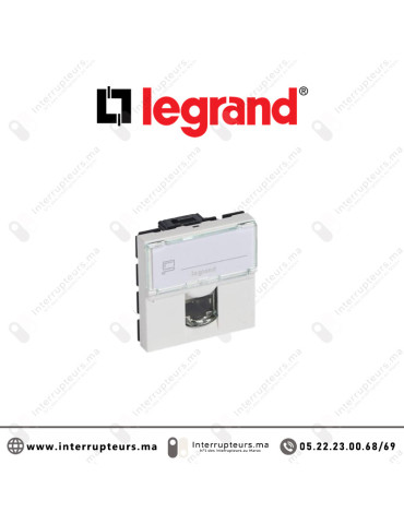Prise RJ45 CAT6A STP métal Legrand Mosaic 2M Blanc 076576 Casablanca Maroc
