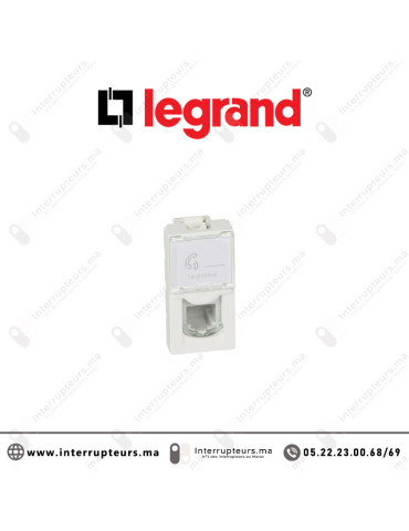 Prise RJ11 4 contacts Legrand Mosaic 1M Blanc 078730 Casablanca Maroc