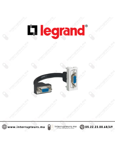 Prise VGA HD préconnectorisé Legrand Mosaic 1M Blanc 078777 Casablanca Maroc
