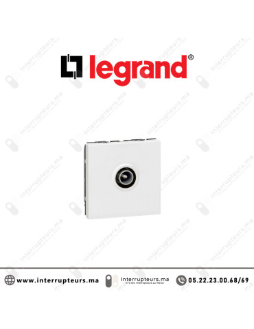 Prise TV mâle Legrand Mosaic 2M Blanc 078782 Casablanca Maroc